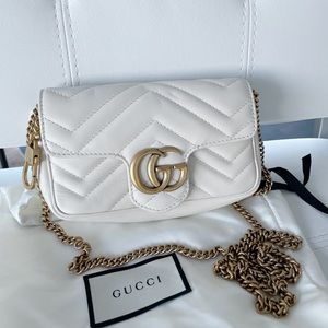 Gucci Marmont Supermini white calfskin